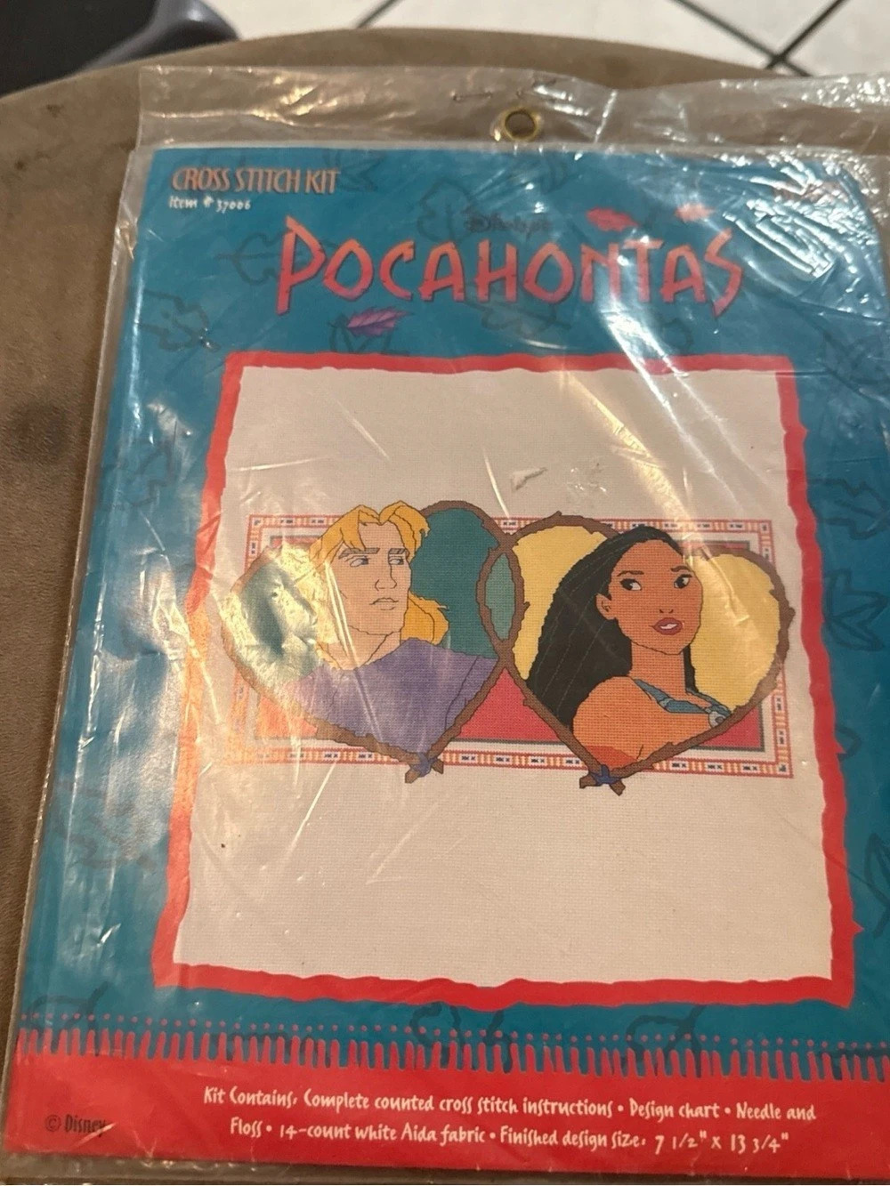 Disney Pocahontas Hearts Counted Cross Stitch Kit NWT